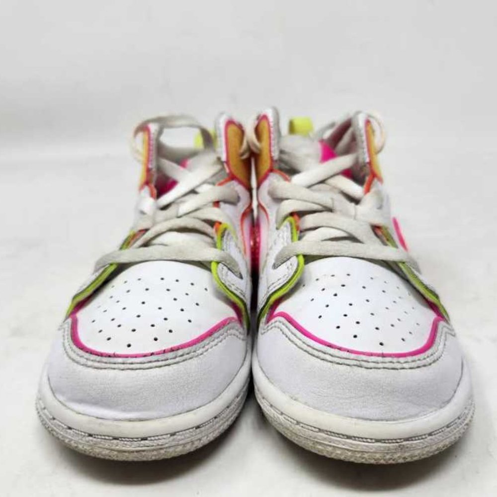 Toddler 9 Nike Air Jordan 1 kids retro mid edge glow sneakers CV4613-100 shoes - Picture 5 of 9